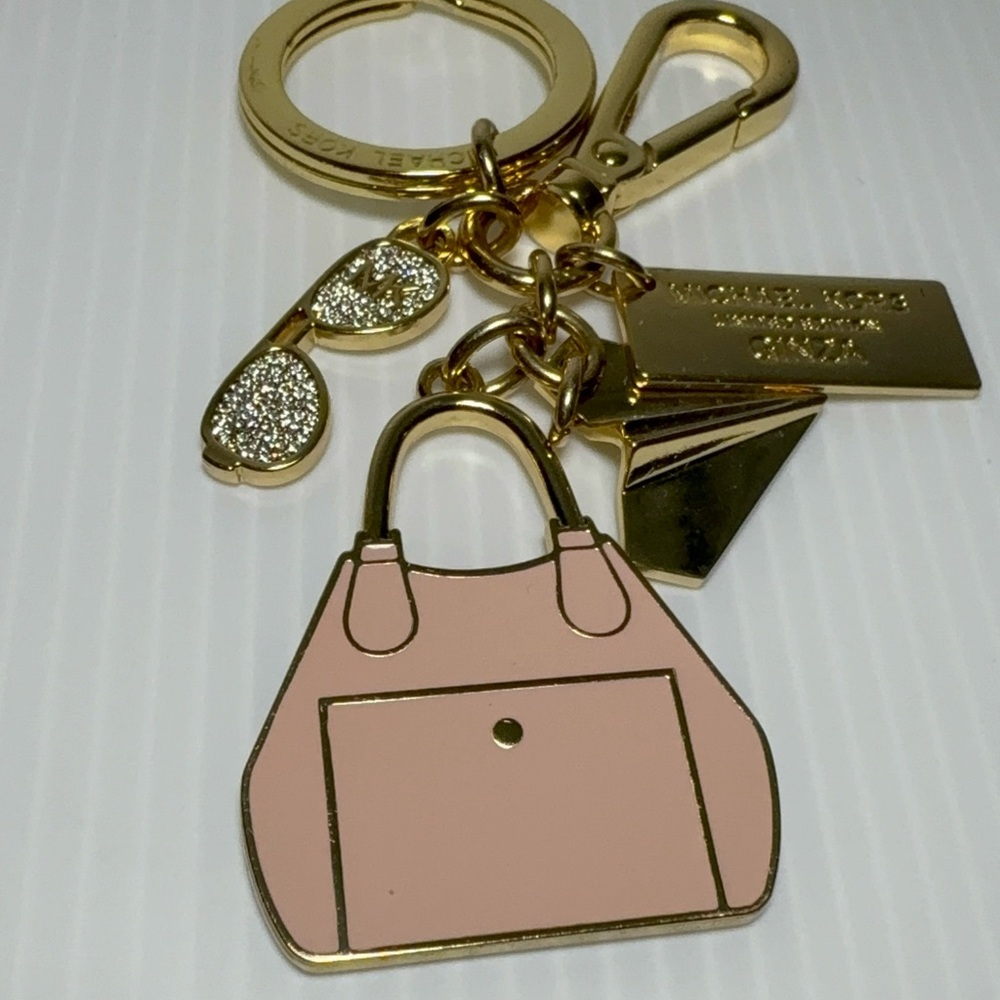 Michael Kors Pink and Gold Bag Charm Keychain